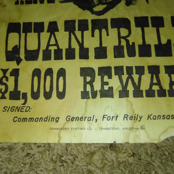 Vintage Wanted Dead or Alive Quantrill poster - Picture 4 of 5